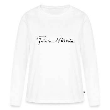 Friedrich Nietzsche Signature - T-shirt manches longues Premium bio Femme - blanc - Devant - Julia (174cm)
