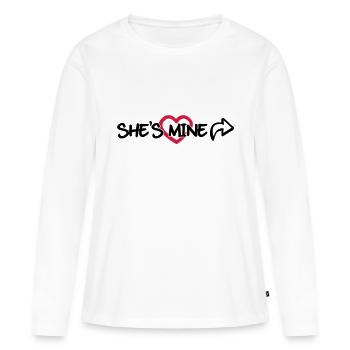 She's mine - T-shirt manches longues Premium bio Femme - blanc - Devant - Julia (174cm)