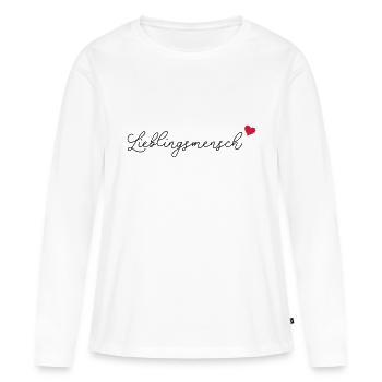Lieblingsmensch - Frauen Premium Bio Langarmshirt - Weiß - Vorne - Julia (174cm)