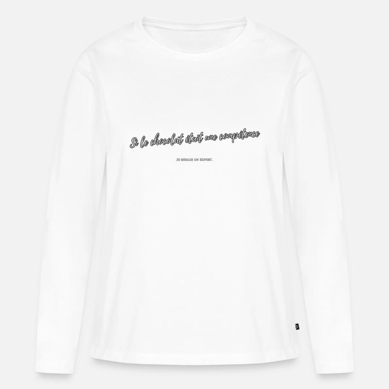 Schokoladen-Kompetenz - Frauen Premium Bio Langarmshirt - Weiß