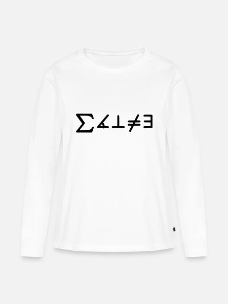 Mathe - Frauen Premium Bio Langarmshirt - Weiß