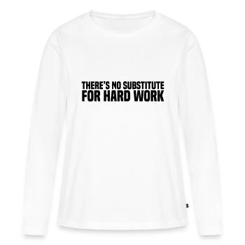 Hard Work - T-shirt manches longues Premium bio Femme - blanc - Devant - Julia (174cm)