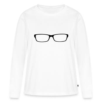 Fashion Brille - Frauen Premium Bio Langarmshirt - Weiß - Vorne - Julia (174cm)