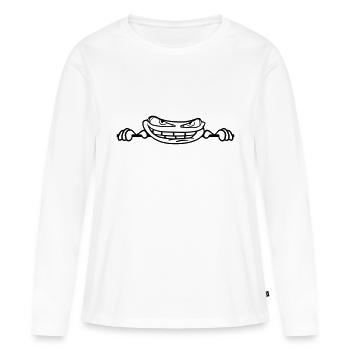 verstecken rahmen text schreiben mauer wand meme g - Frauen Premium Bio Langarmshirt - Weiß - Vorne - Julia (174cm)