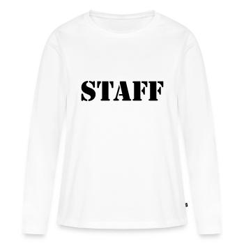 staff - T-shirt manches longues Premium bio Femme - blanc - Devant - Julia (174cm)