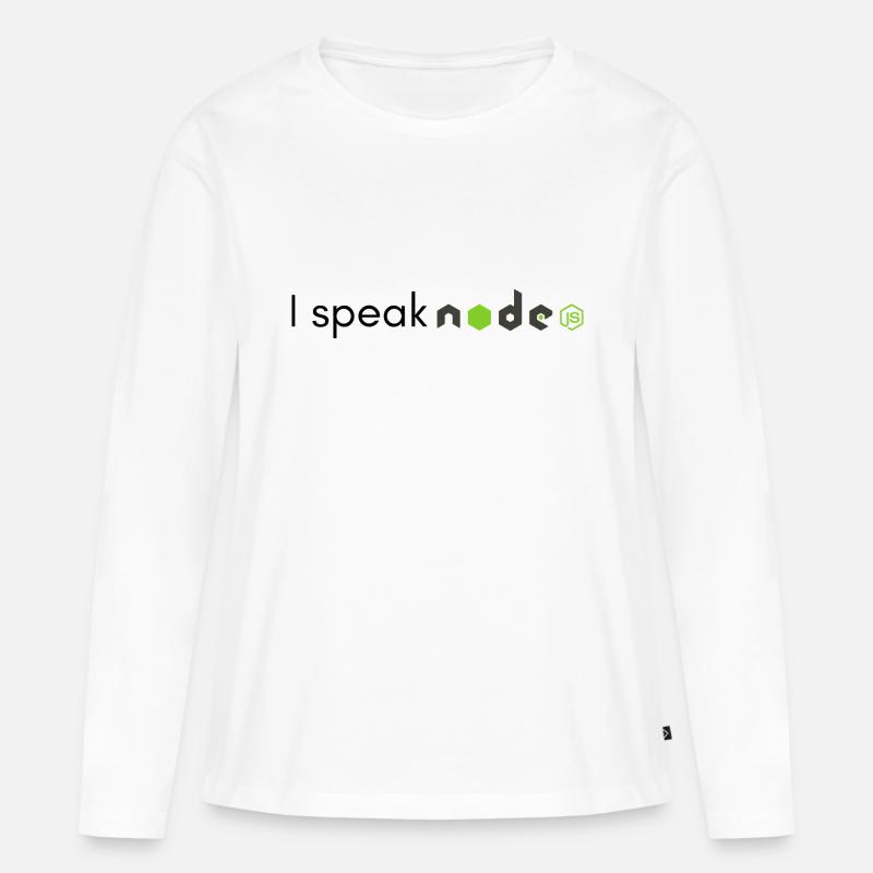 I speak Node.js - Frauen Premium Bio Langarmshirt - Weiß