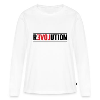 La revolution de l'amour - T-shirt manches longues Premium bio Femme - blanc - Devant - Julia (174cm)