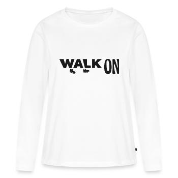 Walk on - Frauen Premium Bio Langarmshirt - Weiß - Vorne - Julia (174cm)
