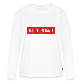 Les DJs contre le lettrage - T-shirt manches longues Premium bio Femme - blanc - Devant - Julia (174cm)