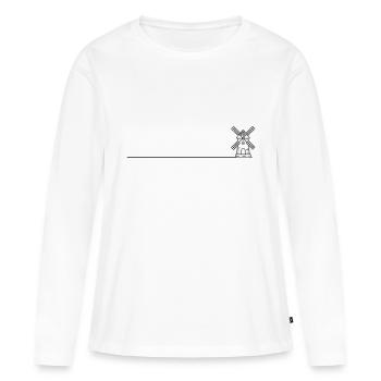 Icône de moulin à vent - T-shirt manches longues Premium bio Femme - blanc - Devant - Julia (174cm)