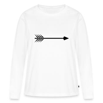 Flèche - T-shirt manches longues Premium bio Femme - blanc - Devant - Julia (174cm)