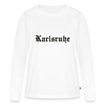 Karlsruhe - T-shirt manches longues Premium bio Femme - blanc - Devant - Julia (174cm)