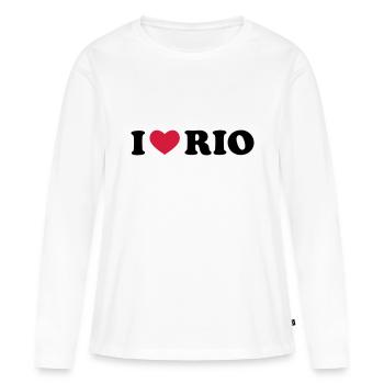 rio de janeiro - T-shirt manches longues Premium bio Femme - blanc - Devant - Julia (174cm)