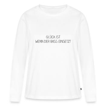 la chance est quand la basse commence - T-shirt manches longues Premium bio Femme - blanc - Devant - Julia (174cm)