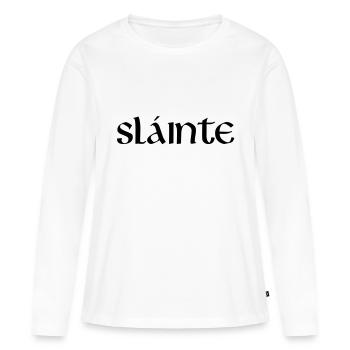 Slainte texte de - T-shirt manches longues Premium bio Femme - blanc - Devant - Julia (174cm)