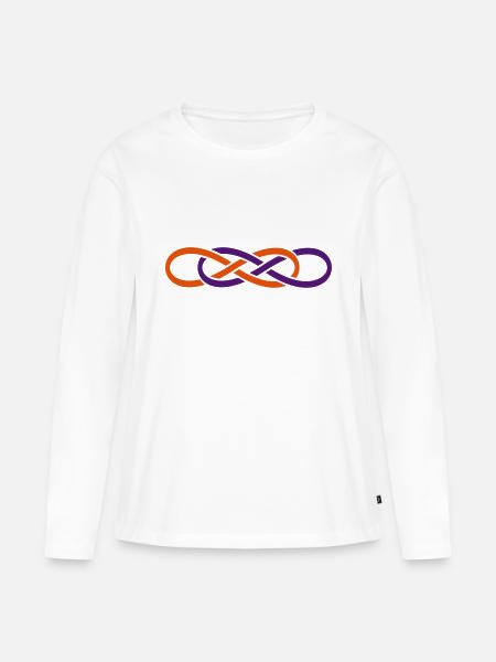 Symbol doppelte Unendlichkeit - Frauen Premium Bio Langarmshirt - Weiß