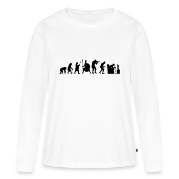Héros de l’évolution de l’évolution - T-shirt manches longues Premium bio Femme - blanc - Devant - Julia (174cm)