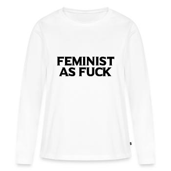 Cadeau féministe féministe féministe - T-shirt manches longues Premium bio Femme - blanc - Devant - Julia (174cm)