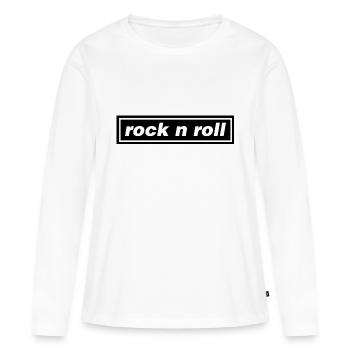 ROCK AND ROLL - T-shirt manches longues Premium bio Femme - blanc - Devant - Julia (174cm)