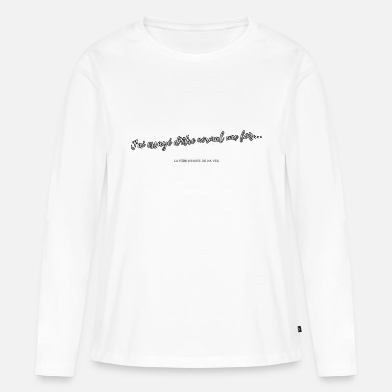 Normal - Frauen Premium Bio Langarmshirt - Weiß