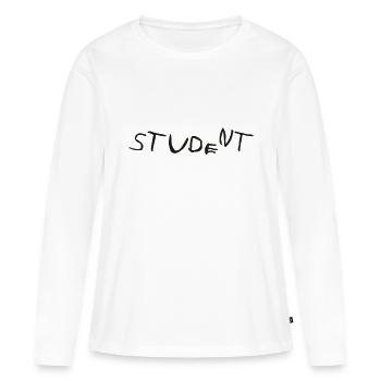 Student - Frauen Premium Bio Langarmshirt - Weiß - Vorne - Julia (174cm)