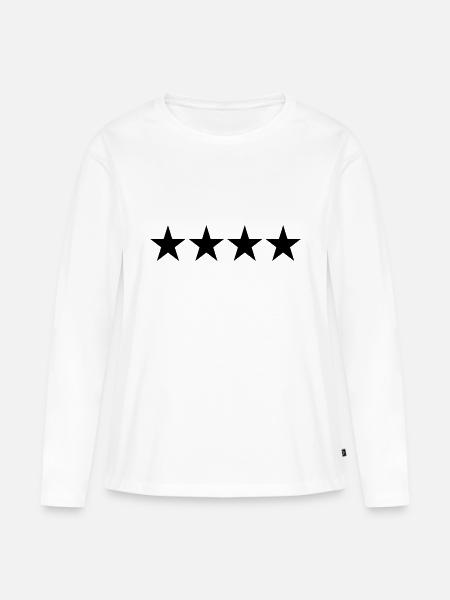 4 Sterne - Frauen Premium Bio Langarmshirt - Weiß