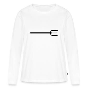 fourche à foin - T-shirt manches longues Premium bio Femme - blanc - Devant - Julia (174cm)