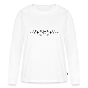 sterne - Frauen Premium Bio Langarmshirt - Weiß - Vorne - Julia (174cm)