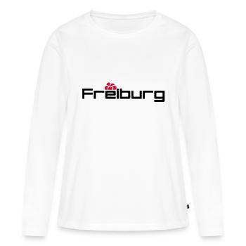 Freiburg - Frauen Premium Bio Langarmshirt - Weiß - Vorne - Julia (174cm)
