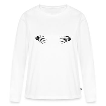 skelett_haende_2___f1 - T-shirt manches longues Premium bio Femme - blanc - Devant - Julia (174cm)