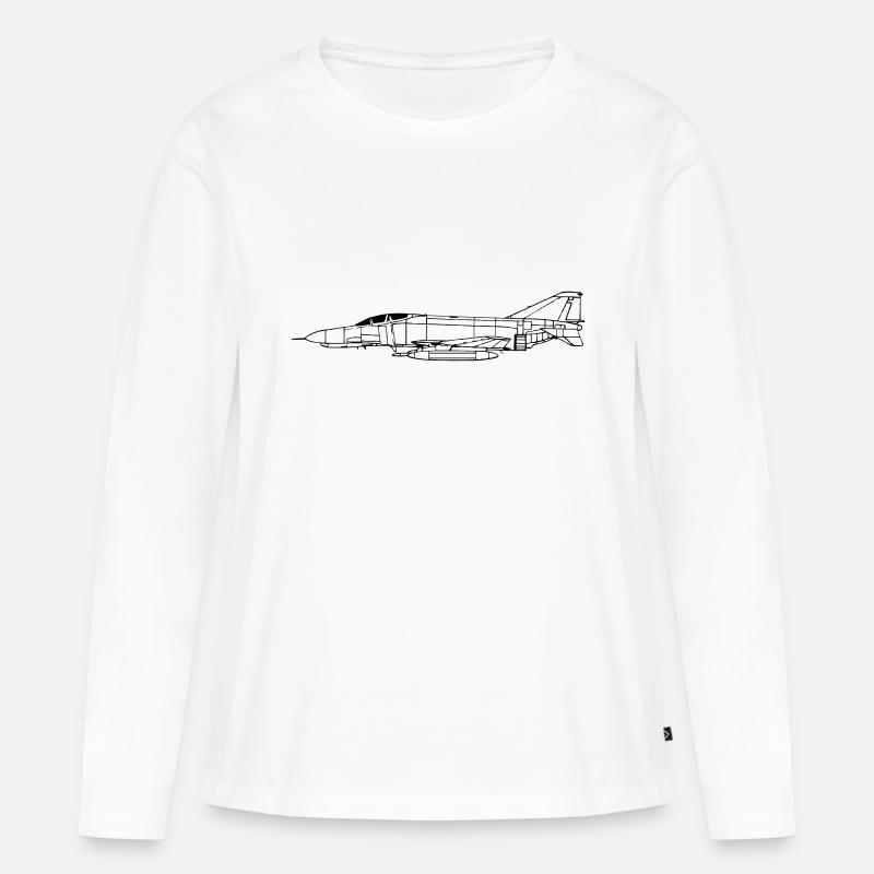 phantom_vec_1 de - Frauen Premium Bio Langarmshirt - Weiß