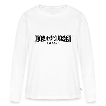 Dresde - T-shirt manches longues Premium bio Femme - blanc - Devant - Julia (174cm)