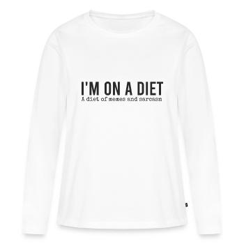 Je suis au régime. Un régime de mèmes et de sarcasmes - T-shirt manches longues Premium bio Femme - blanc - Devant - Julia (174cm)