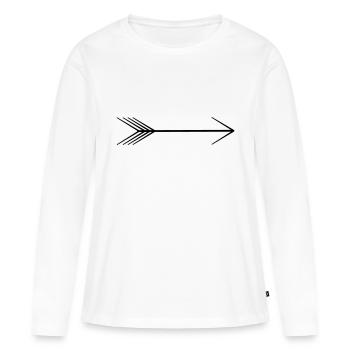 flèche - T-shirt manches longues Premium bio Femme - blanc - Devant - Julia (174cm)