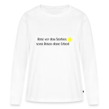 Voyage avant de mourir - T-shirt manches longues Premium bio Femme - blanc - Devant - Julia (174cm)