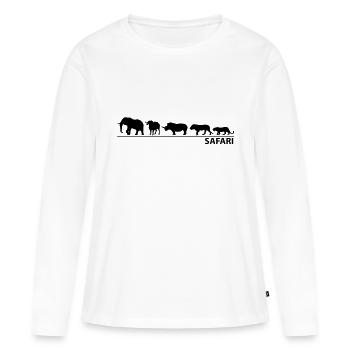 big five - T-shirt manches longues Premium bio Femme - blanc - Devant - Julia (174cm)