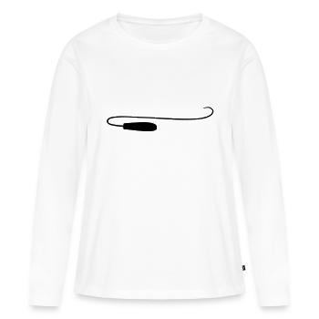 Fouet Pad Dominatrice Fétiche - T-shirt manches longues Premium bio Femme - blanc - Devant - Julia (174cm)