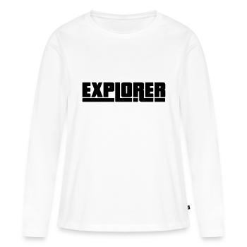 Explorer - T-shirt manches longues Premium bio Femme - blanc - Devant - Julia (174cm)