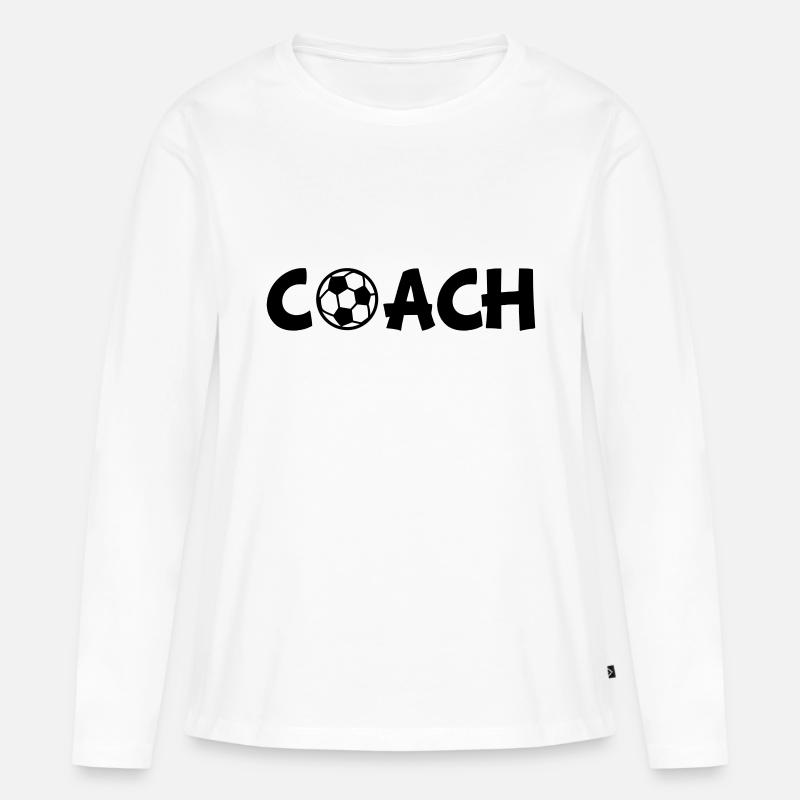 coach - Frauen Premium Bio Langarmshirt - Weiß
