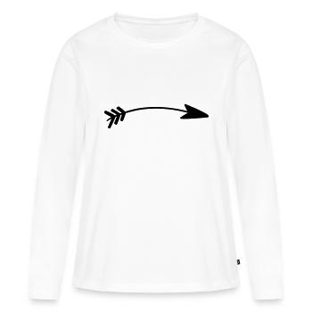La Flèche - T-shirt manches longues Premium bio Femme - blanc - Devant - Julia (174cm)