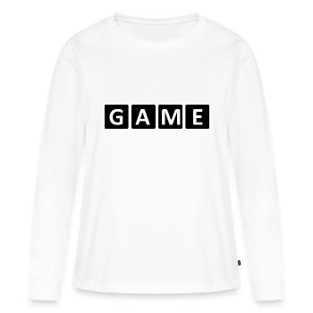 Jeu PC de jeu - T-shirt manches longues Premium bio Femme - blanc - Devant - Julia (174cm)