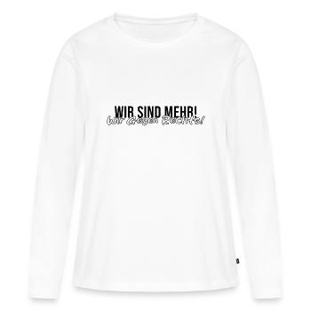 Nous sommes plus que cela ! Nous contre la droite ! - Contre l’AfD - T-shirt manches longues Premium bio Femme - blanc - Devant - Julia (174cm)
