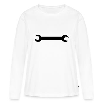 Clé - T-shirt manches longues Premium bio Femme - blanc - Devant - Julia (174cm)