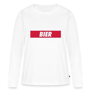 bière - T-shirt manches longues Premium bio Femme - blanc - Devant - Julia (174cm)