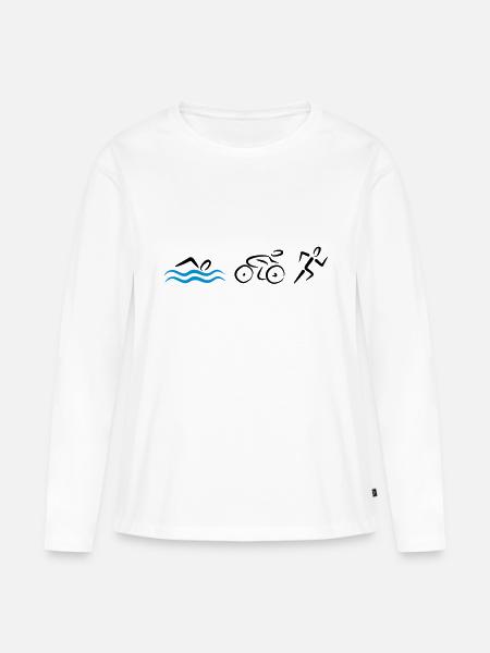 Triathlon - Frauen Premium Bio Langarmshirt - Weiß