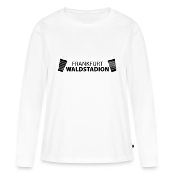 FRANKFURT WALDSTADION – Fussball Apfelwein Gerippt - Frauen Premium Bio Langarmshirt - Weiß - Vorne - Julia (174cm)