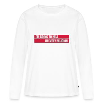 En allant en enfer - T-shirt manches longues Premium bio Femme - blanc - Devant - Julia (174cm)