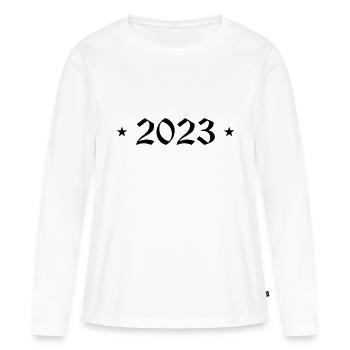2023 - Women's Premium Organic Long Sleeve Shirt - white - Front - Julia (174cm)