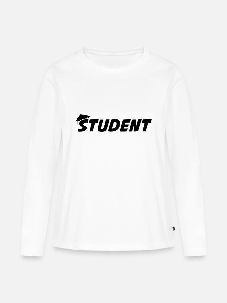 student - Frauen Premium Bio Langarmshirt - Weiß