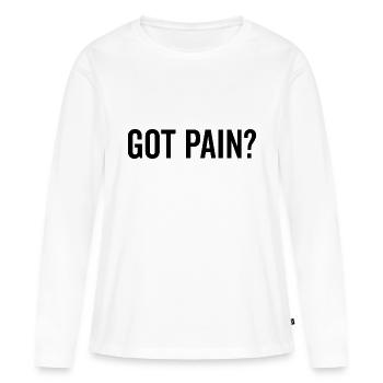 Vous avez mal ? - T-shirt manches longues Premium bio Femme - blanc - Devant - Julia (174cm)